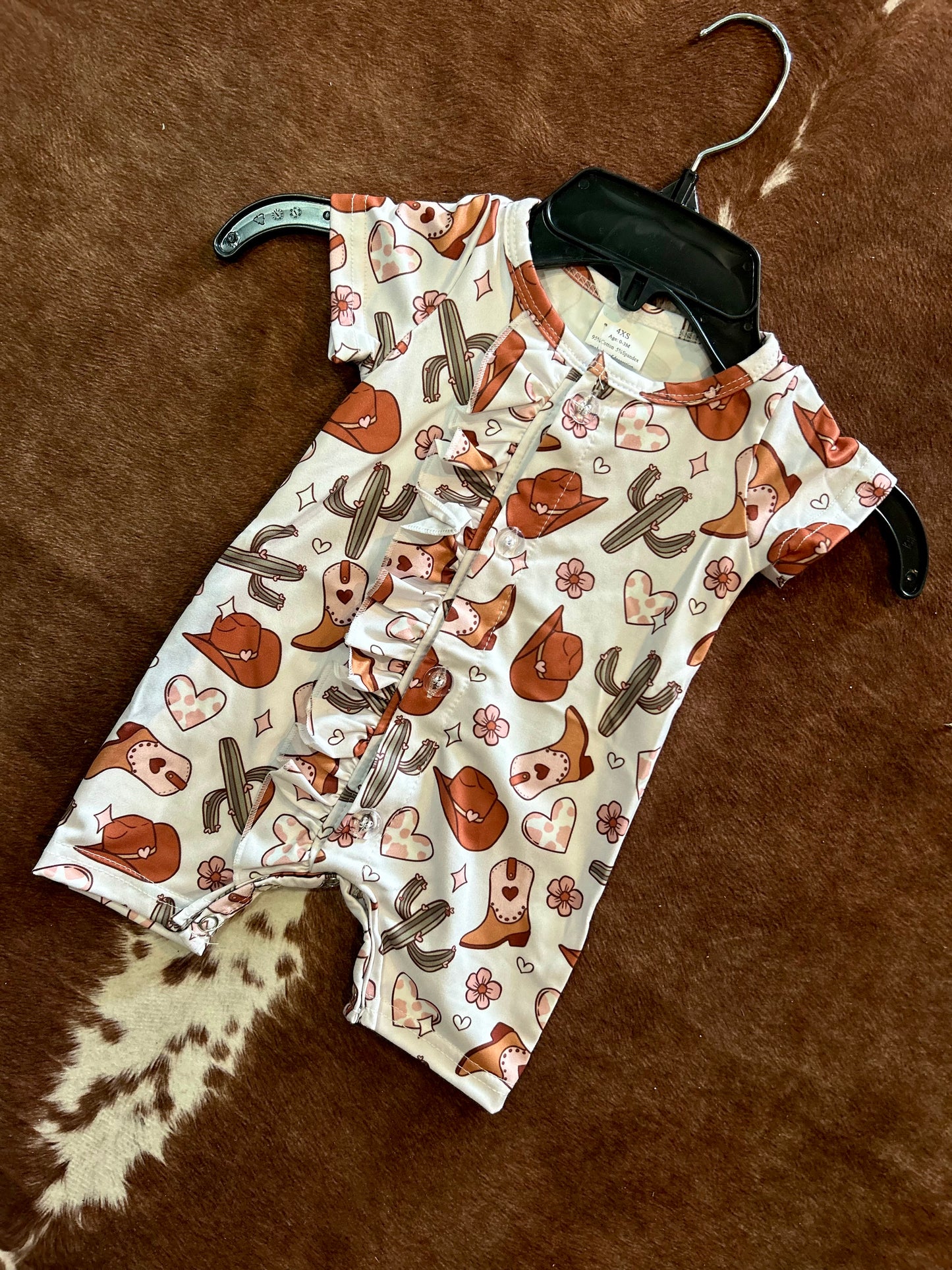 Boot and cactus onesie