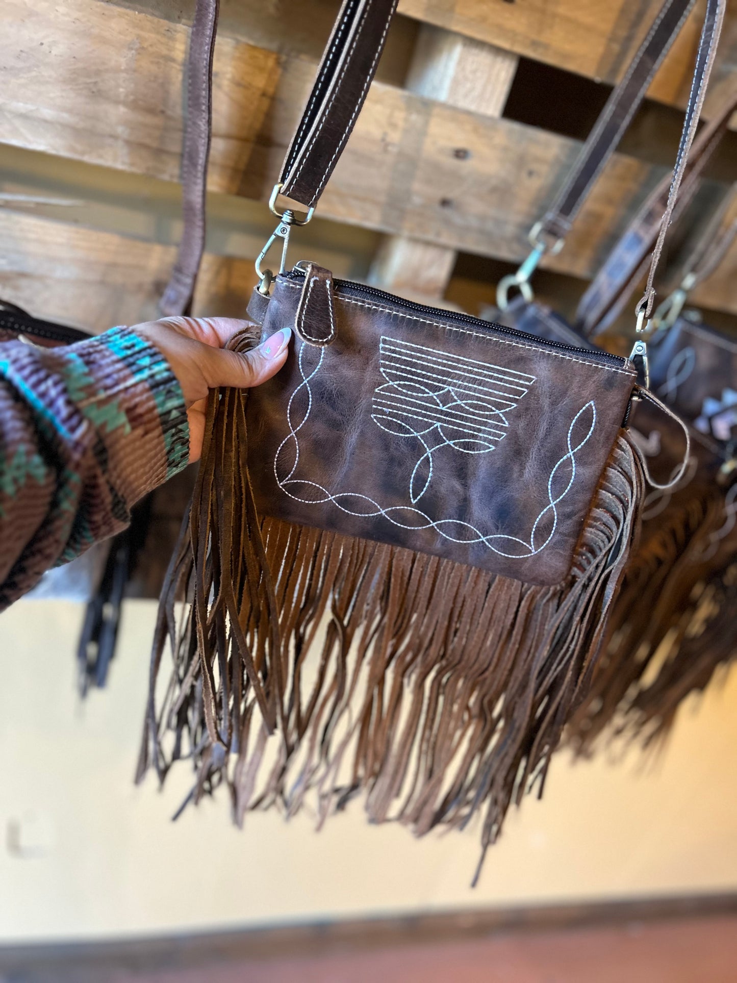 Boot stitch crossbody