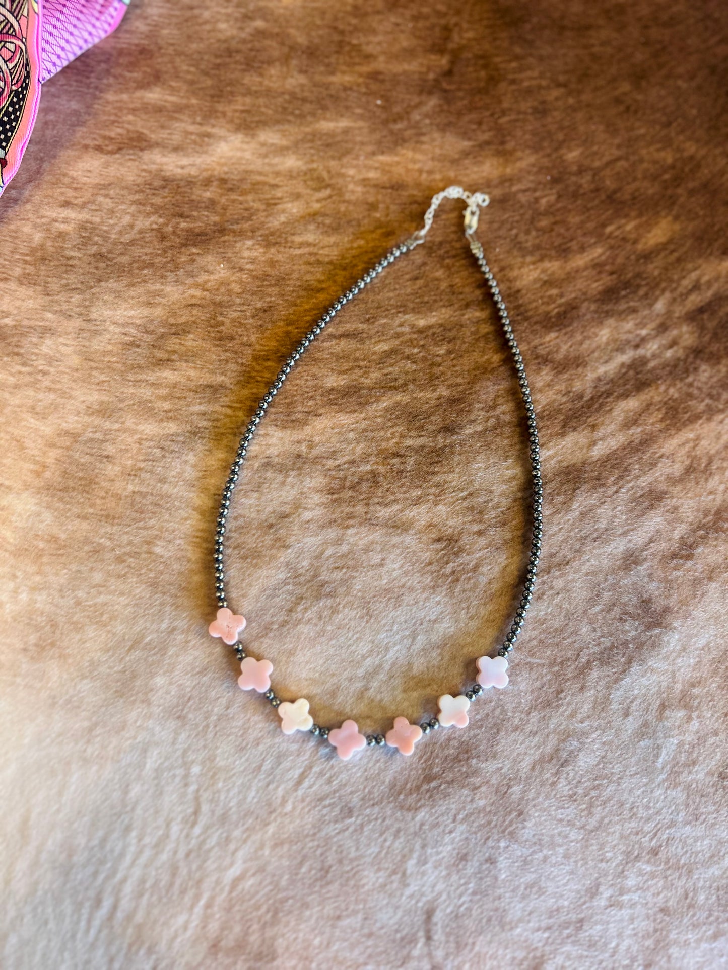 Pink conch necklace