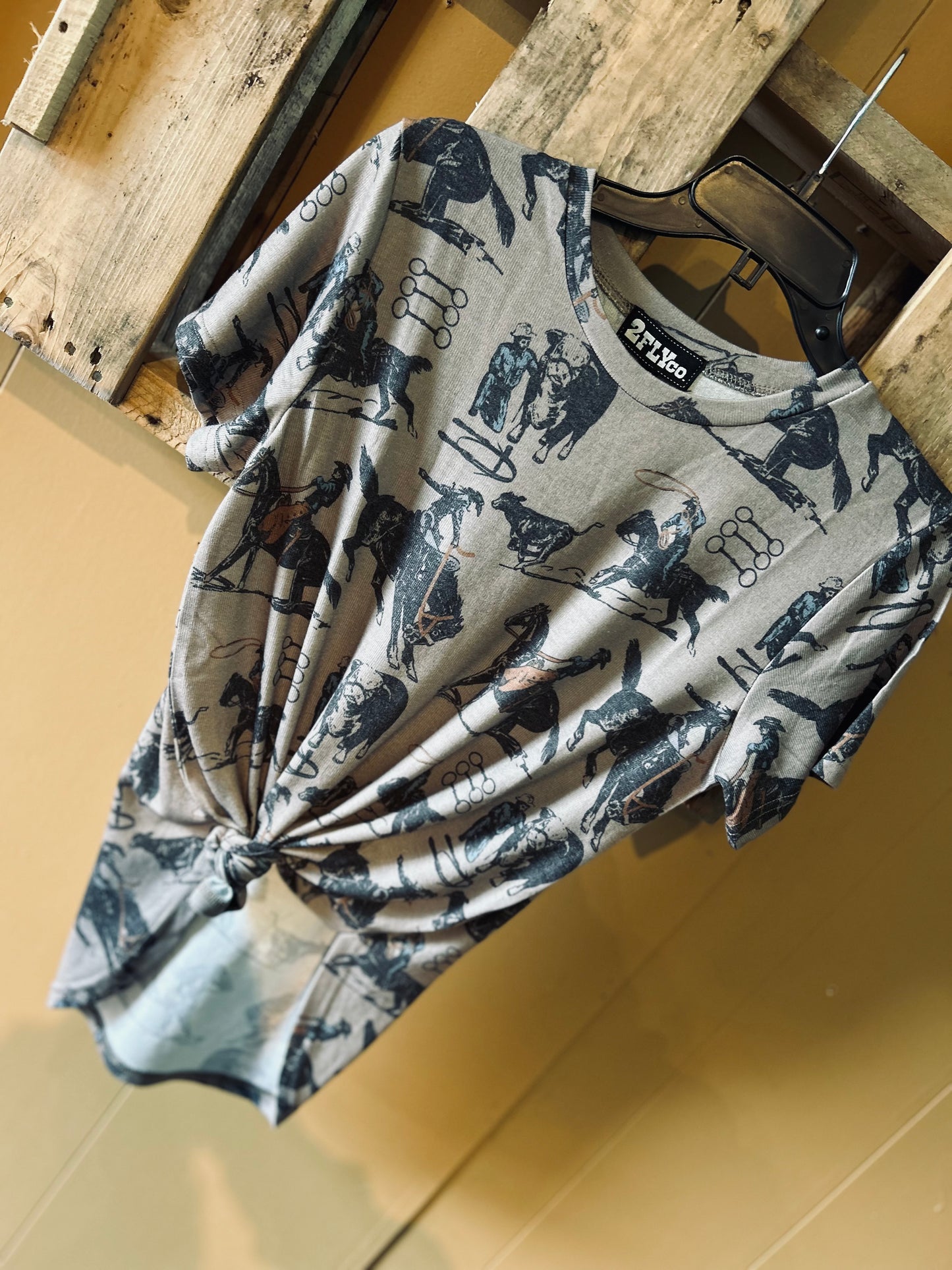 Snaffle bit cowboy tee