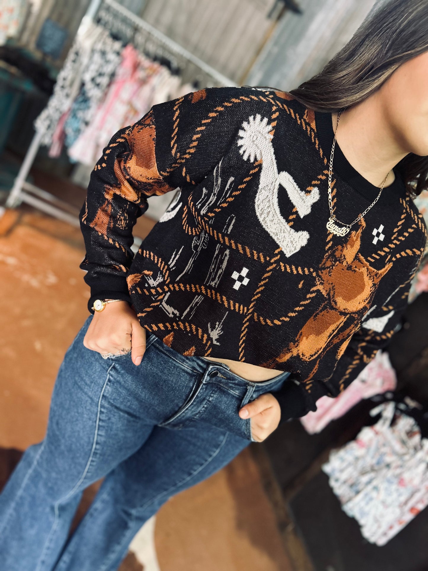 Fall cowgirl sweater