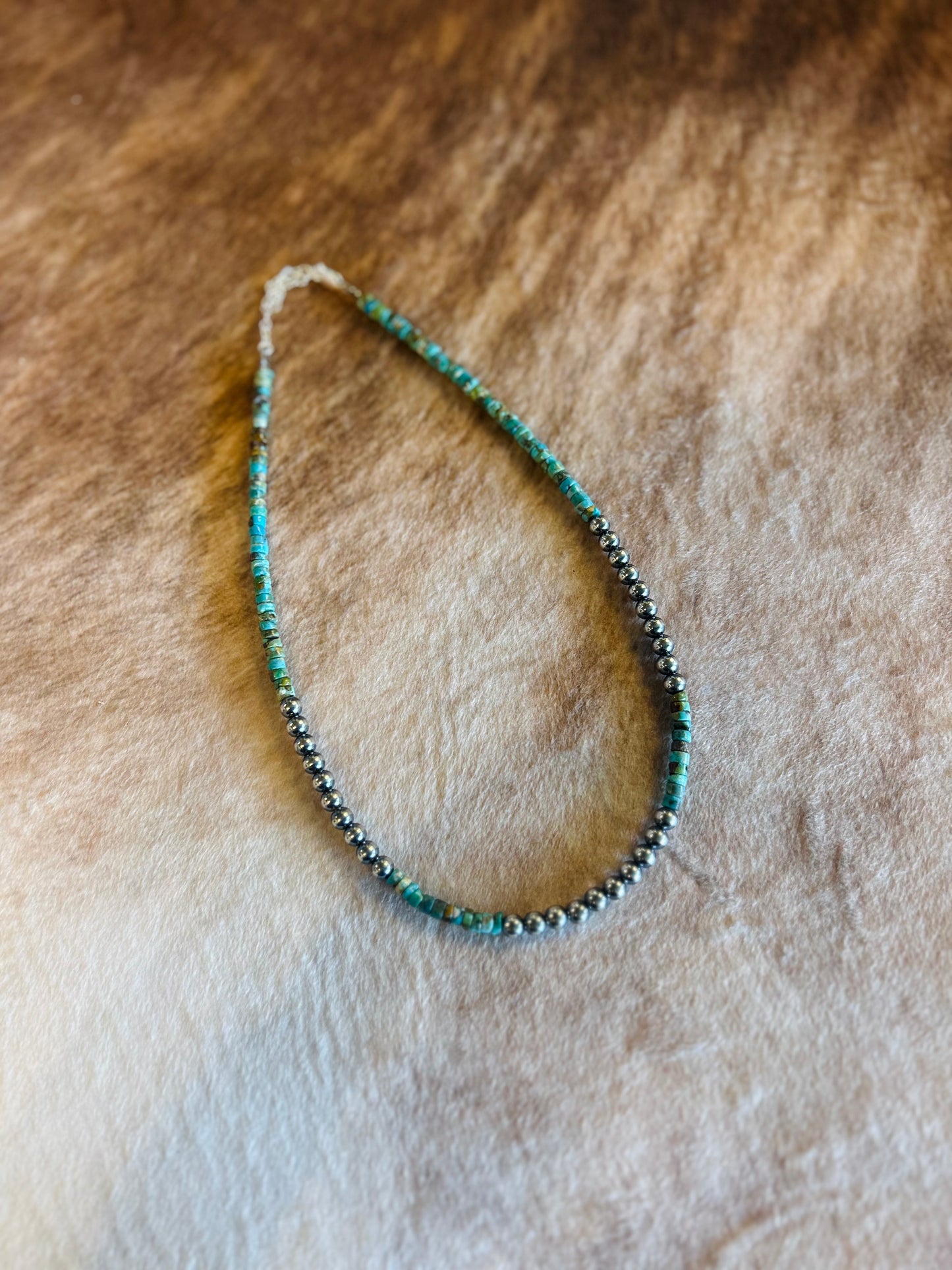 15in turquoise and pearl necklace