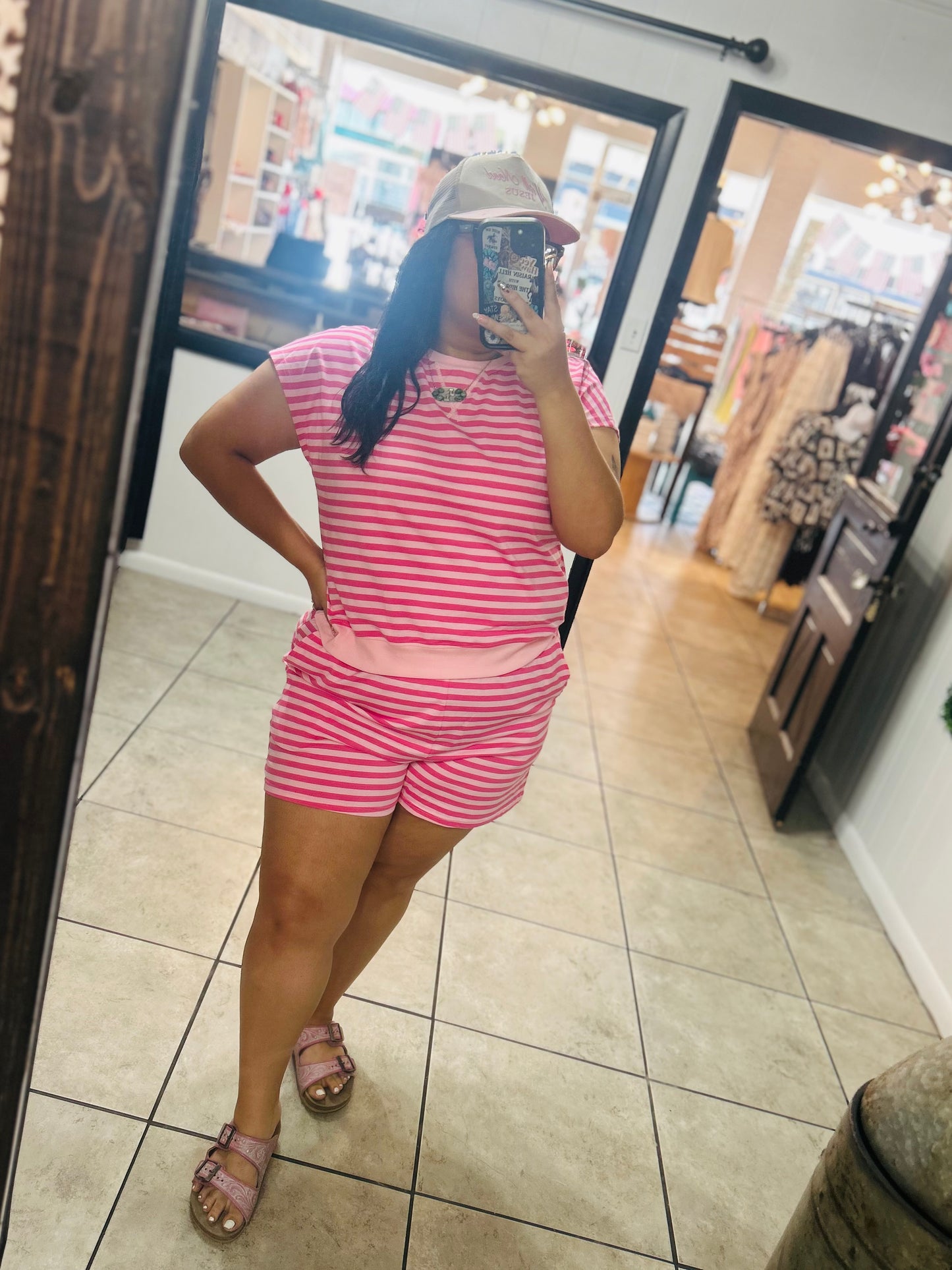 Pink stripe set