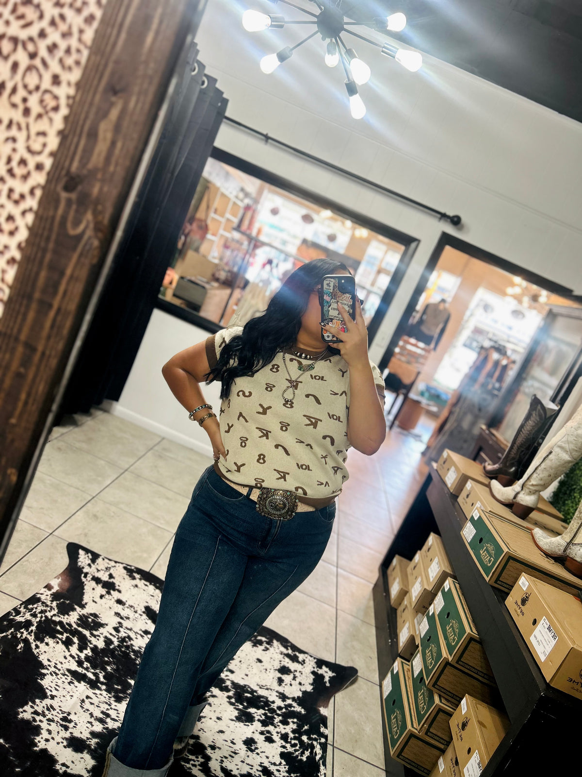 Branded knit top