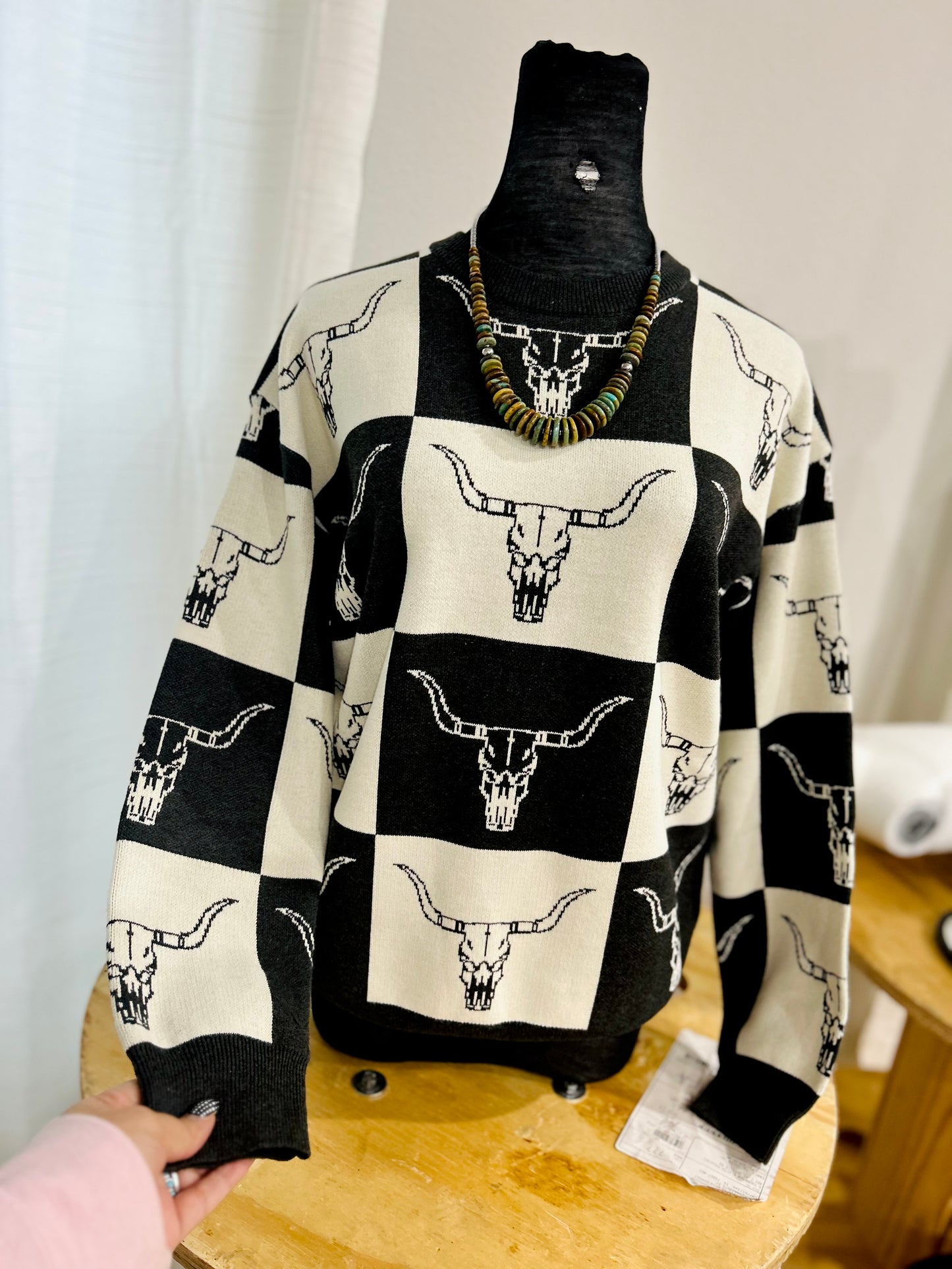 Punchy checkered sweater