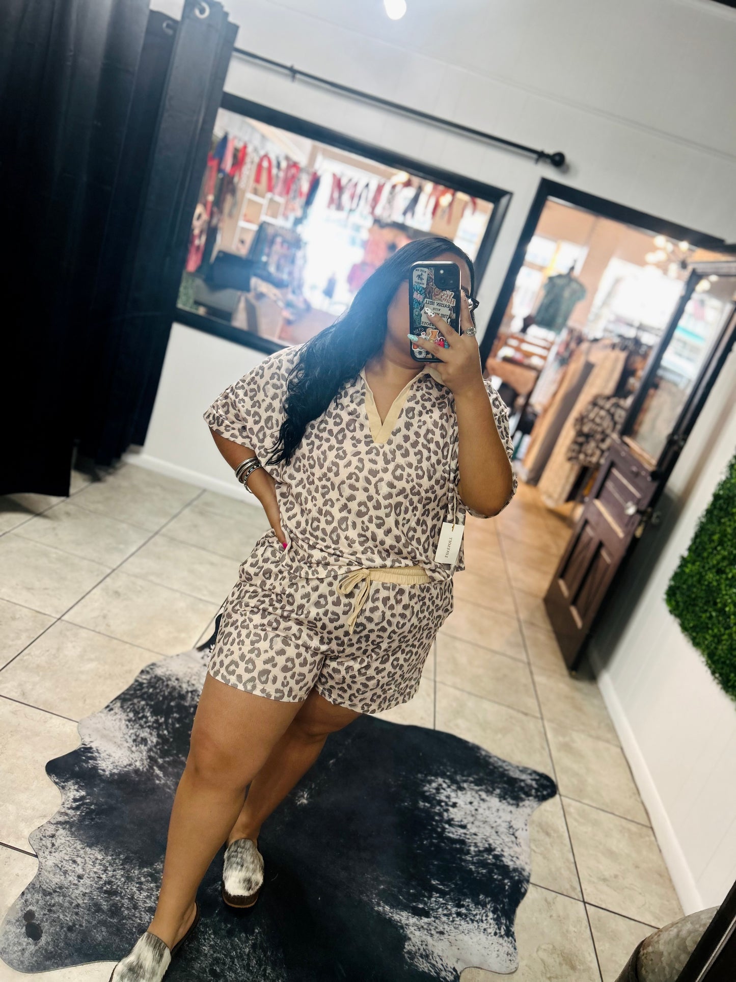 Women’s leopard set (grey)
