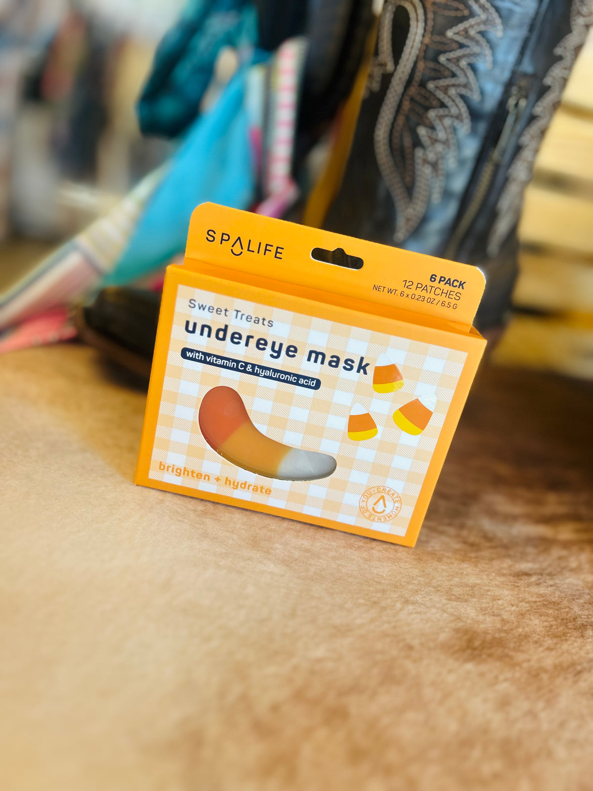 Candy corn eye mask