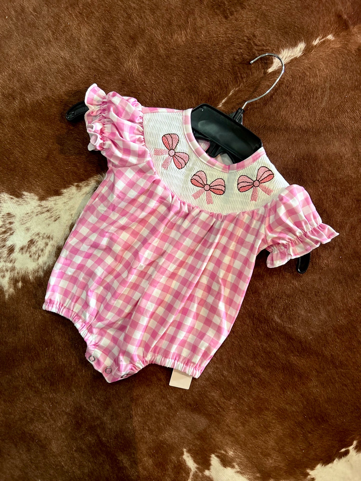 Gingham coquette onesie