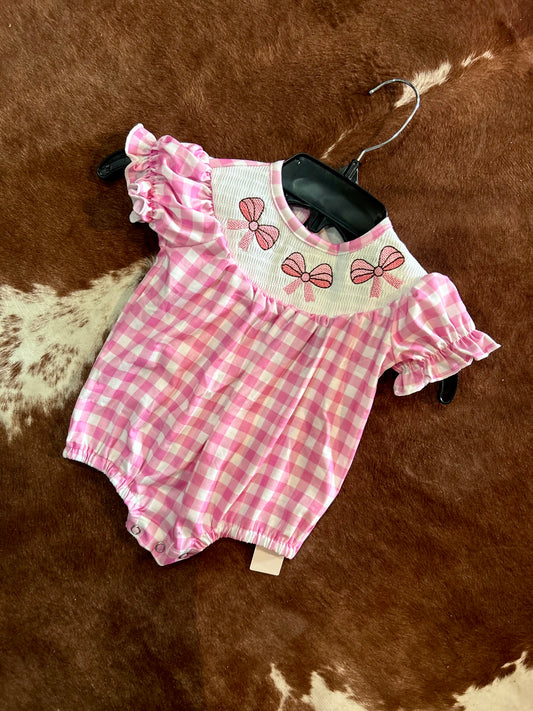 Gingham coquette onesie