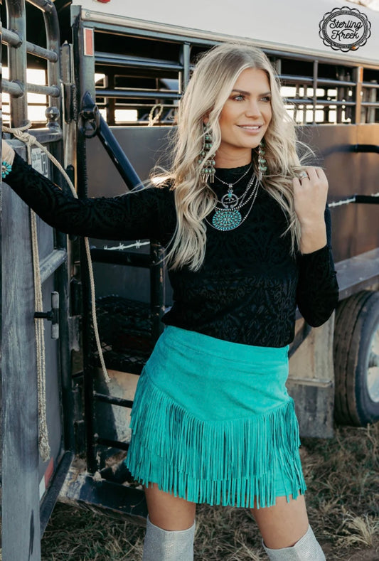 Fort Worth turquoise skirt