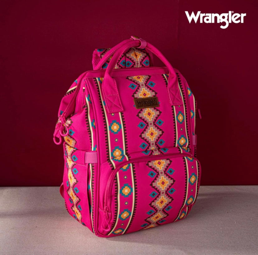 Hot pink wrangler baby bag