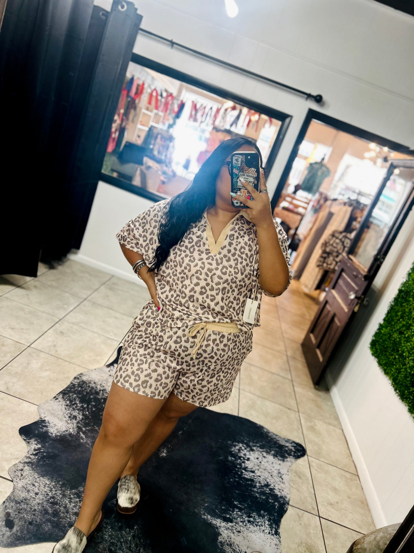 Women’s leopard set (grey)
