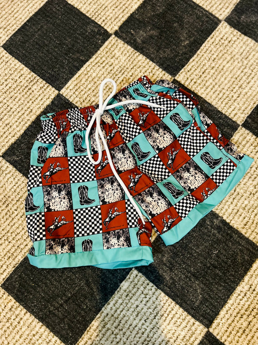 Punchy rancher swim trunks