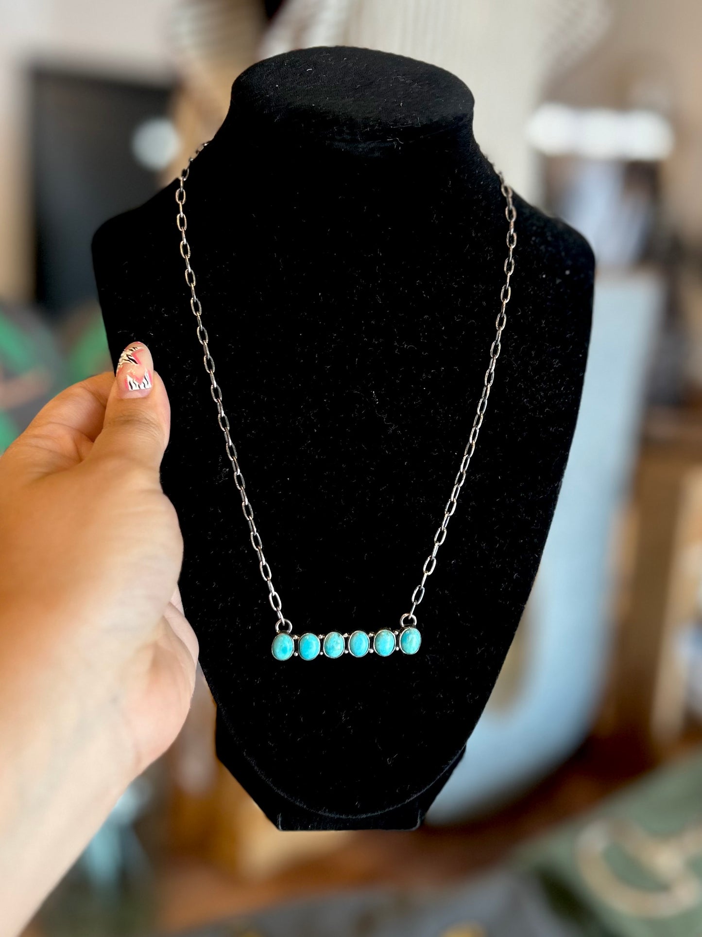 Sterling silver bar necklace