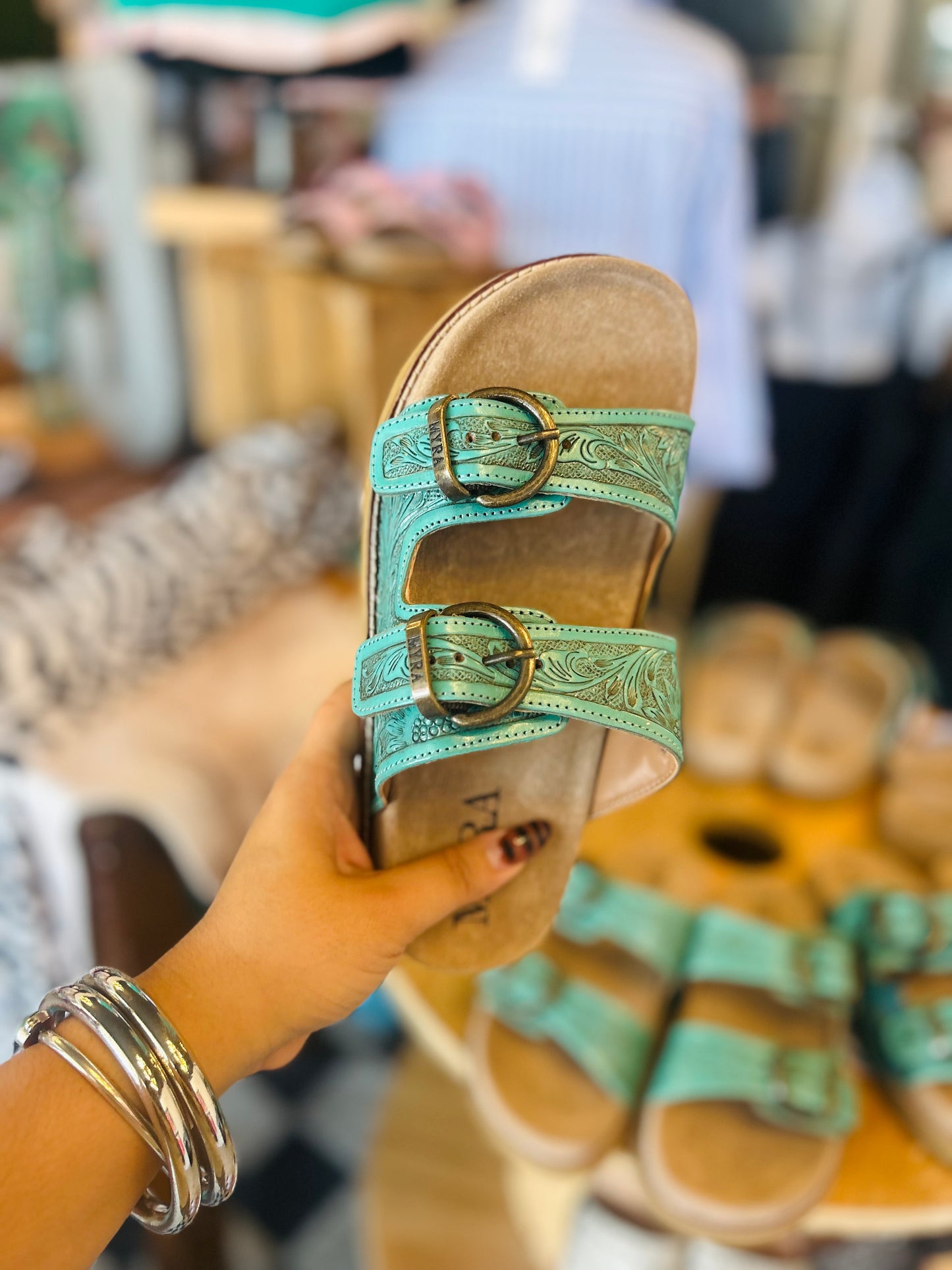 Blossom sandals (Turquoise)