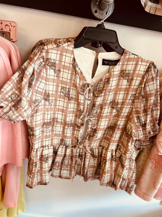 Plaid cowgirl top