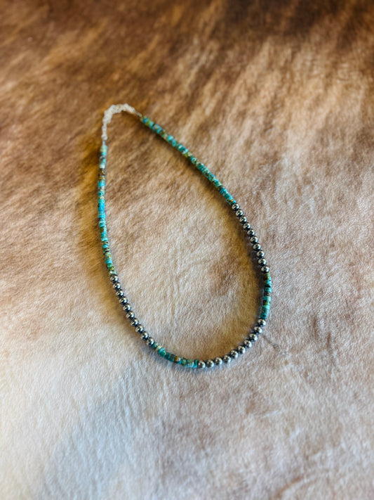 15in turquoise and pearl necklace