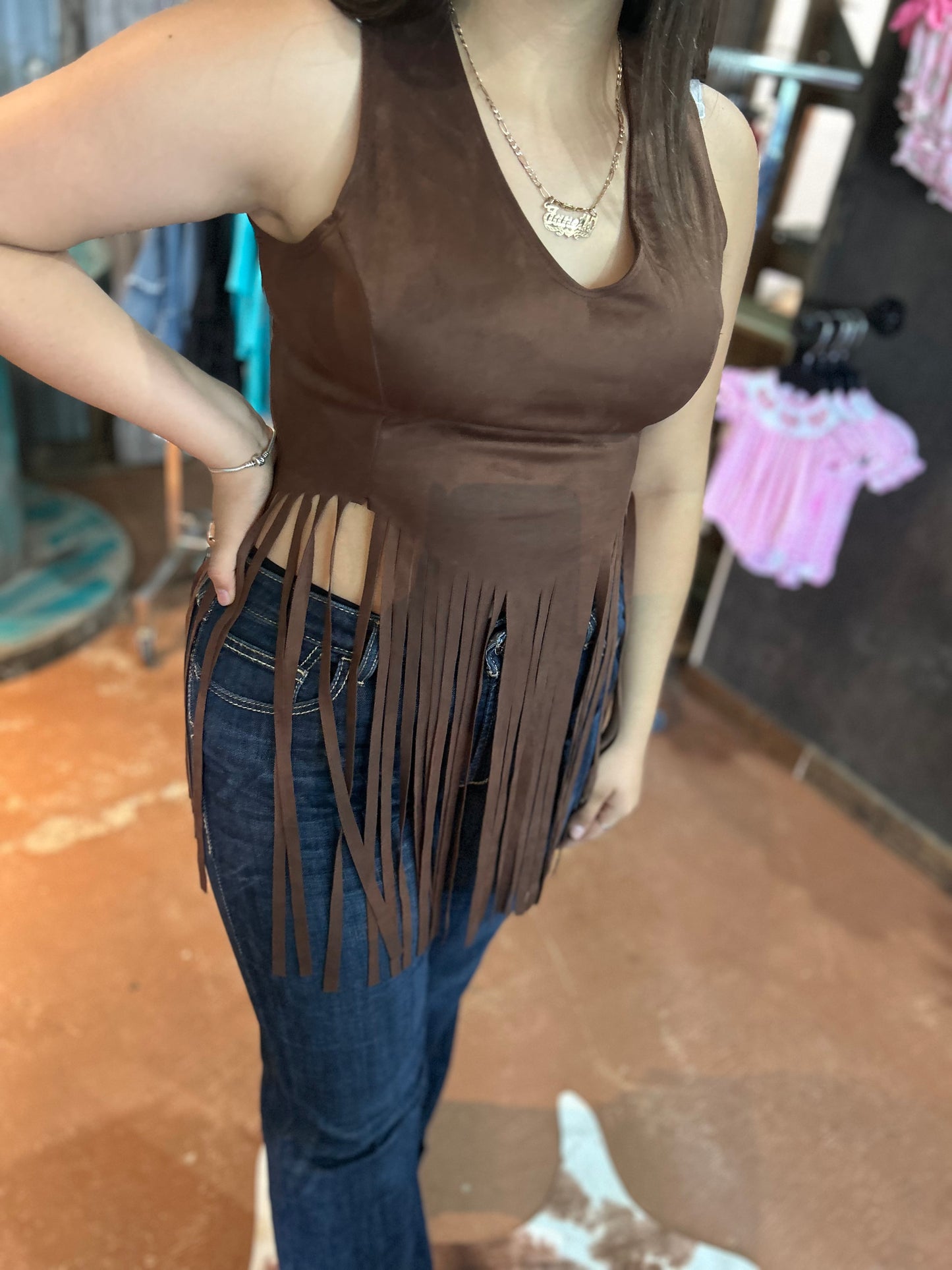 Janeth fringe top