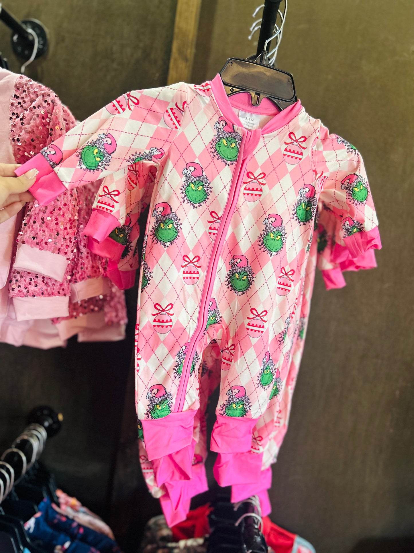 Pink Green face onesie