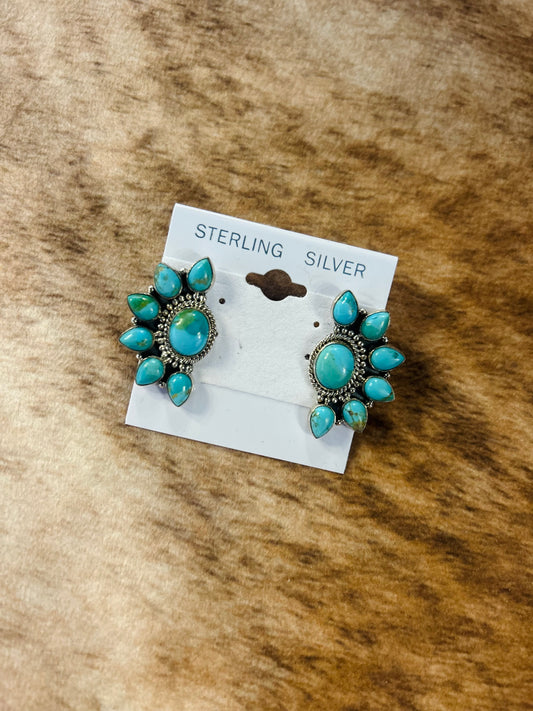 Half cluster earrings