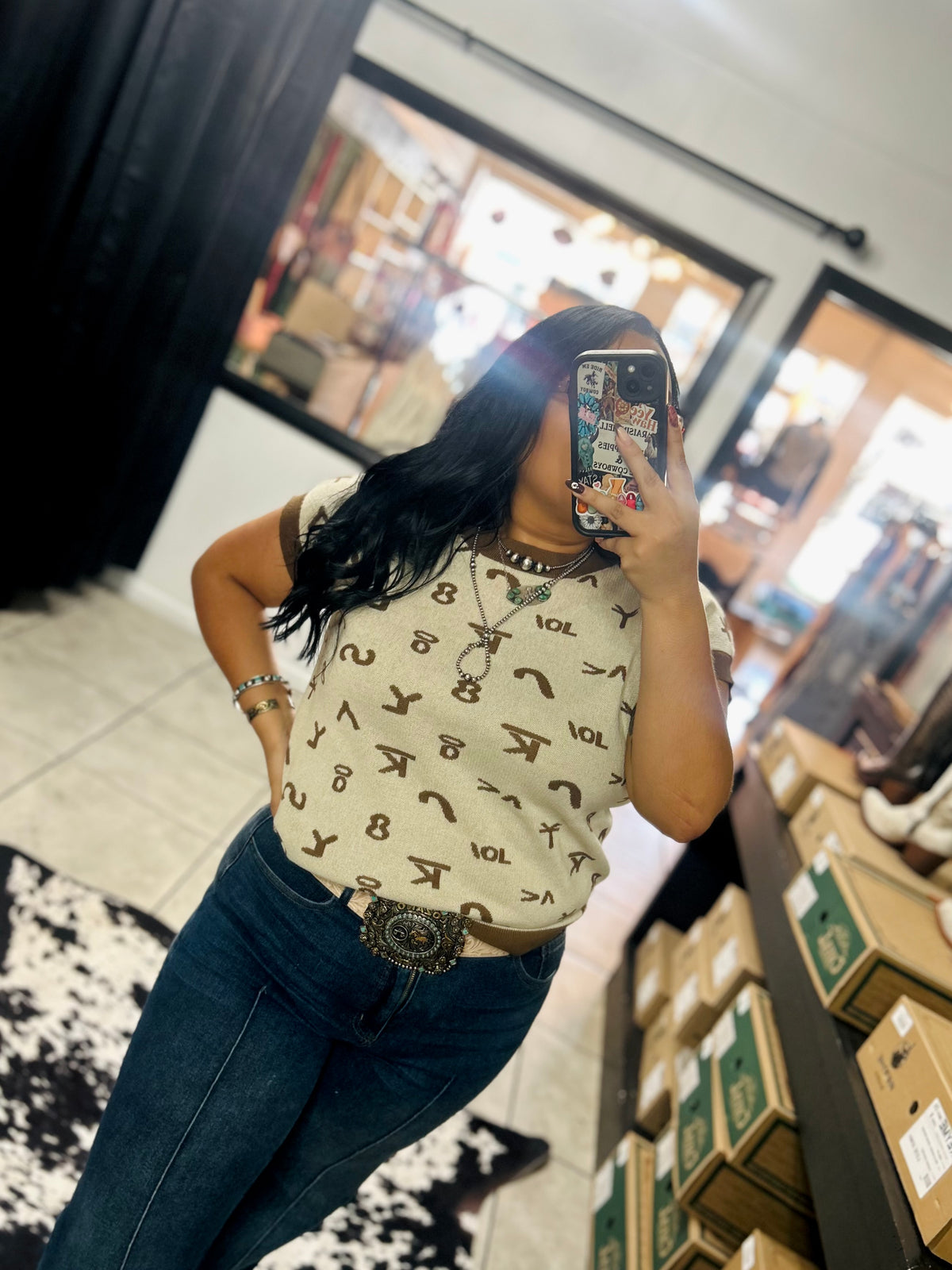 Branded knit top