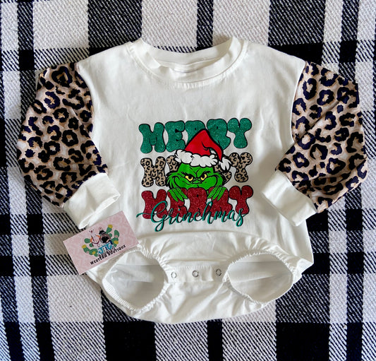 Grinch leopard onesie