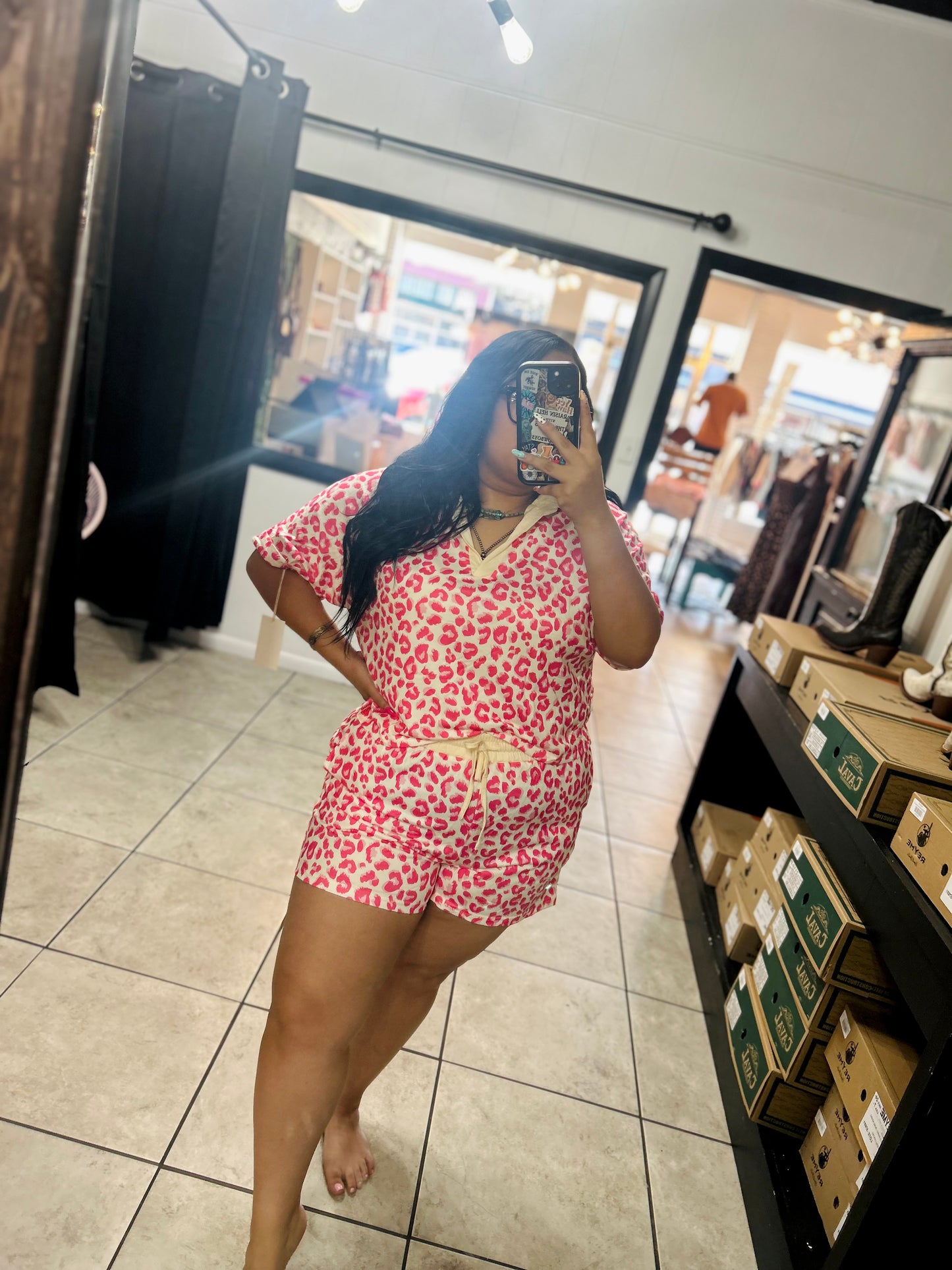 Women’s leopard set (pink)