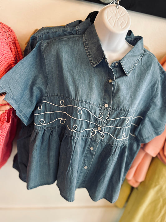 Loopty Lou Denim Top