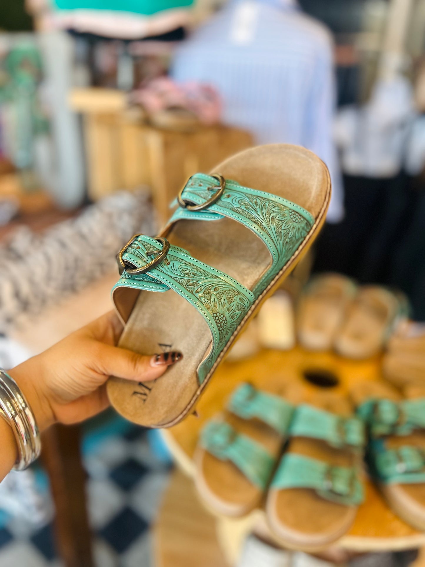 Blossom sandals (Turquoise)