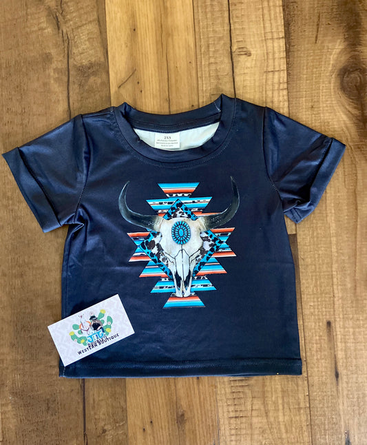 Girls Aztec bull tee