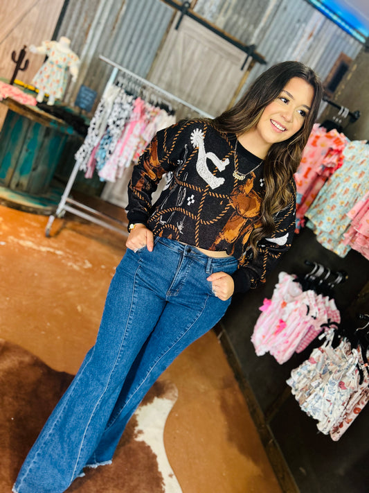 Fall cowgirl sweater