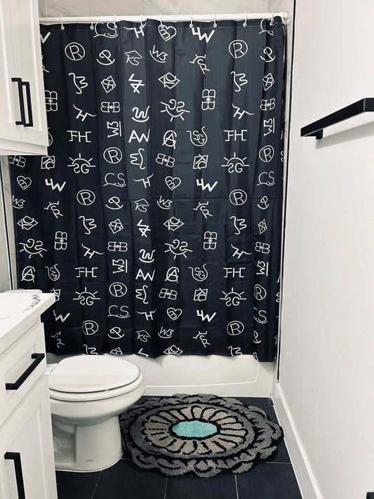 Branded up shower curtain