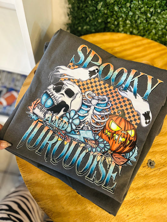 Turquoise Halloween tee
