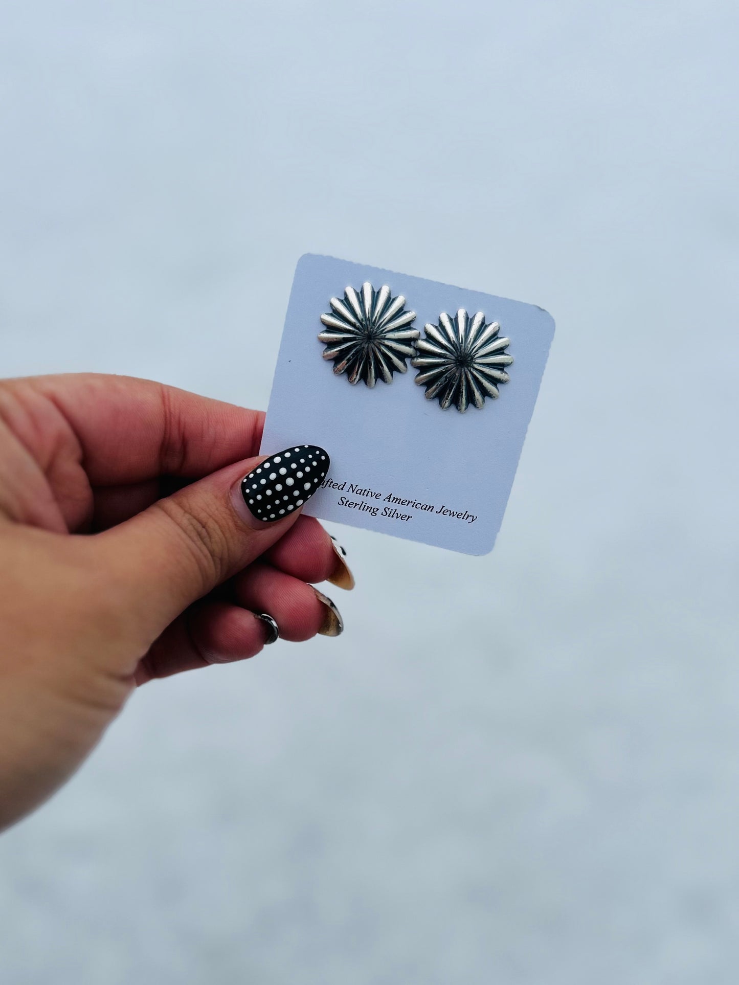 Silver concho earrings