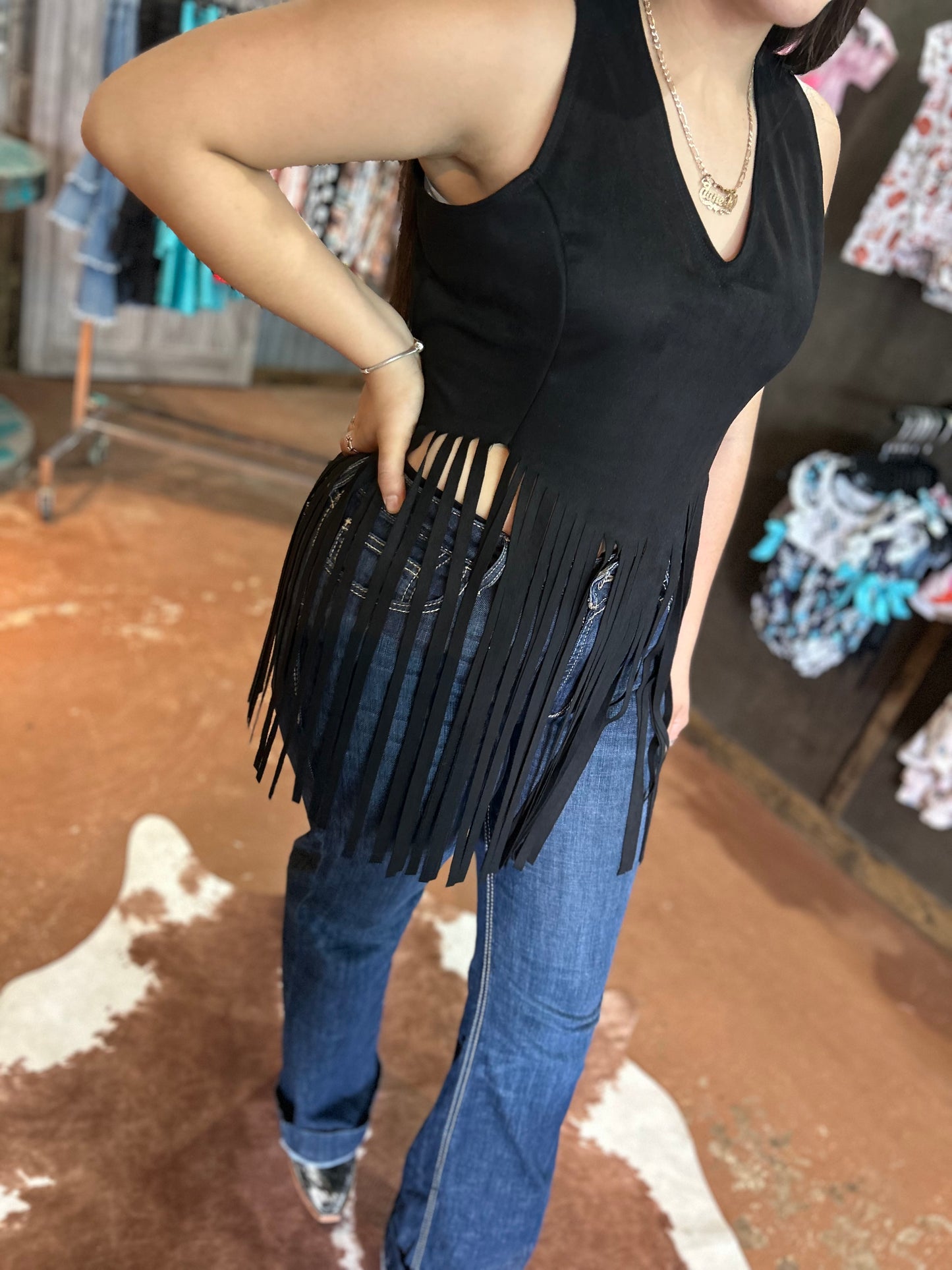 Janeth fringe top