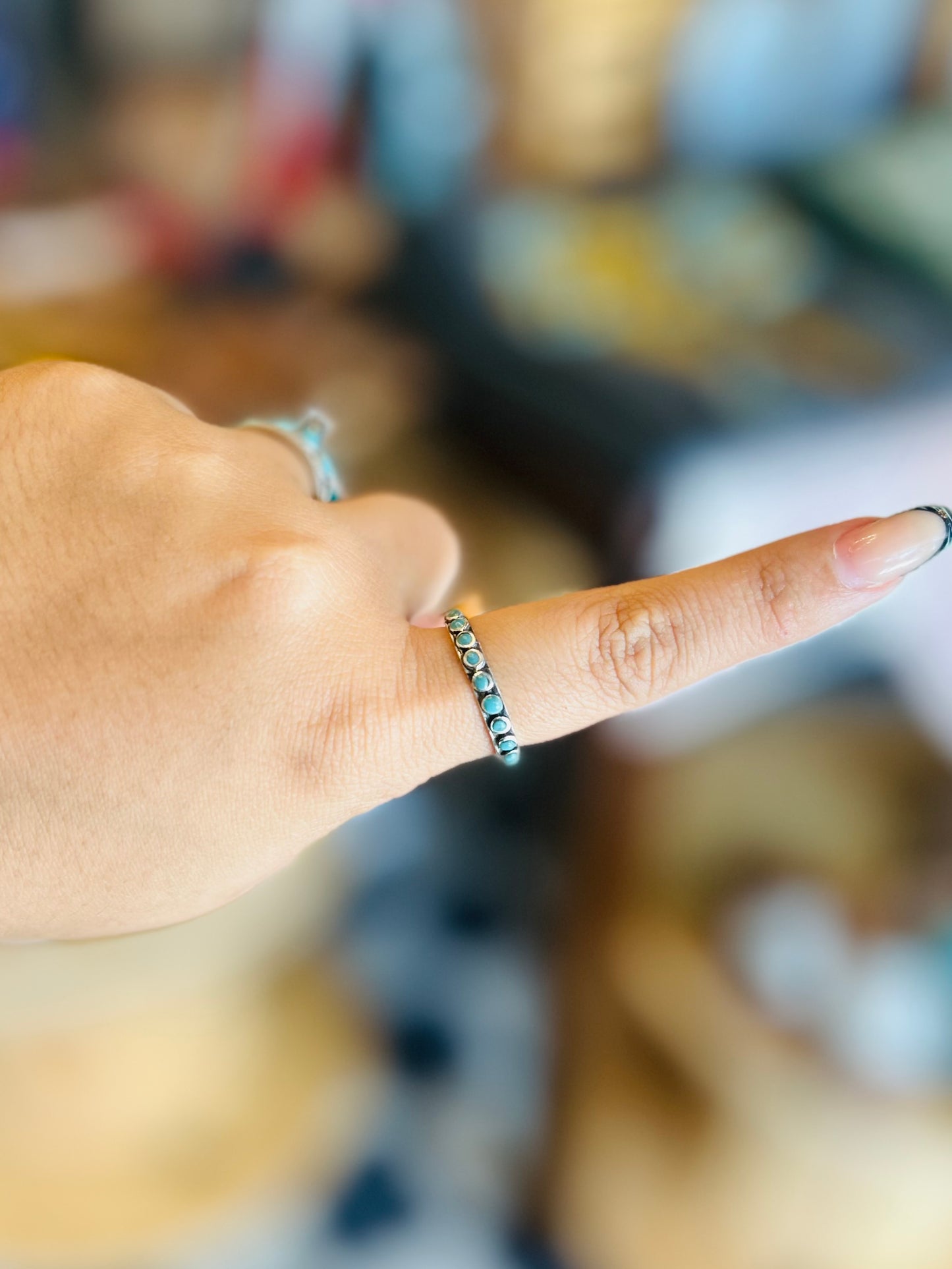 Silver and turquoise ring