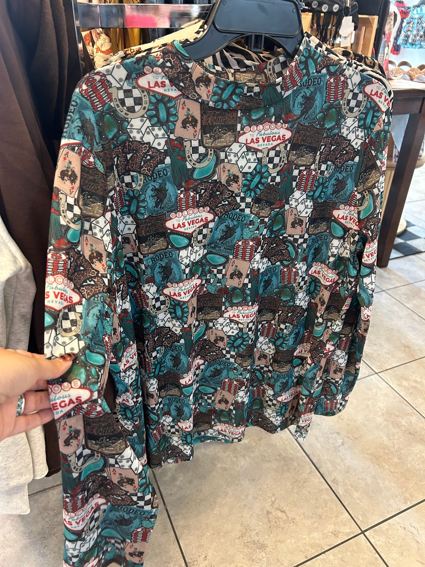 Punchy poker mesh top