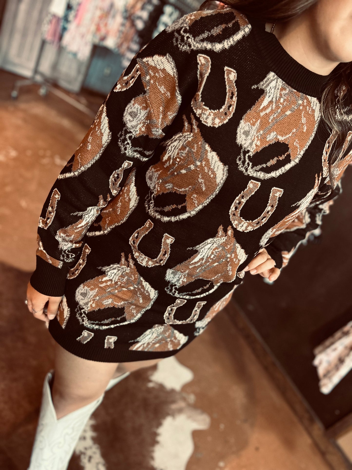 Giddy up sweater dress
