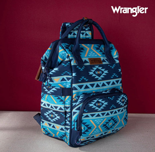 Blue wrangler baby bag