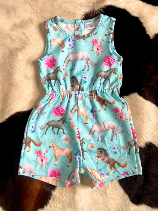 Girls pony wild romper